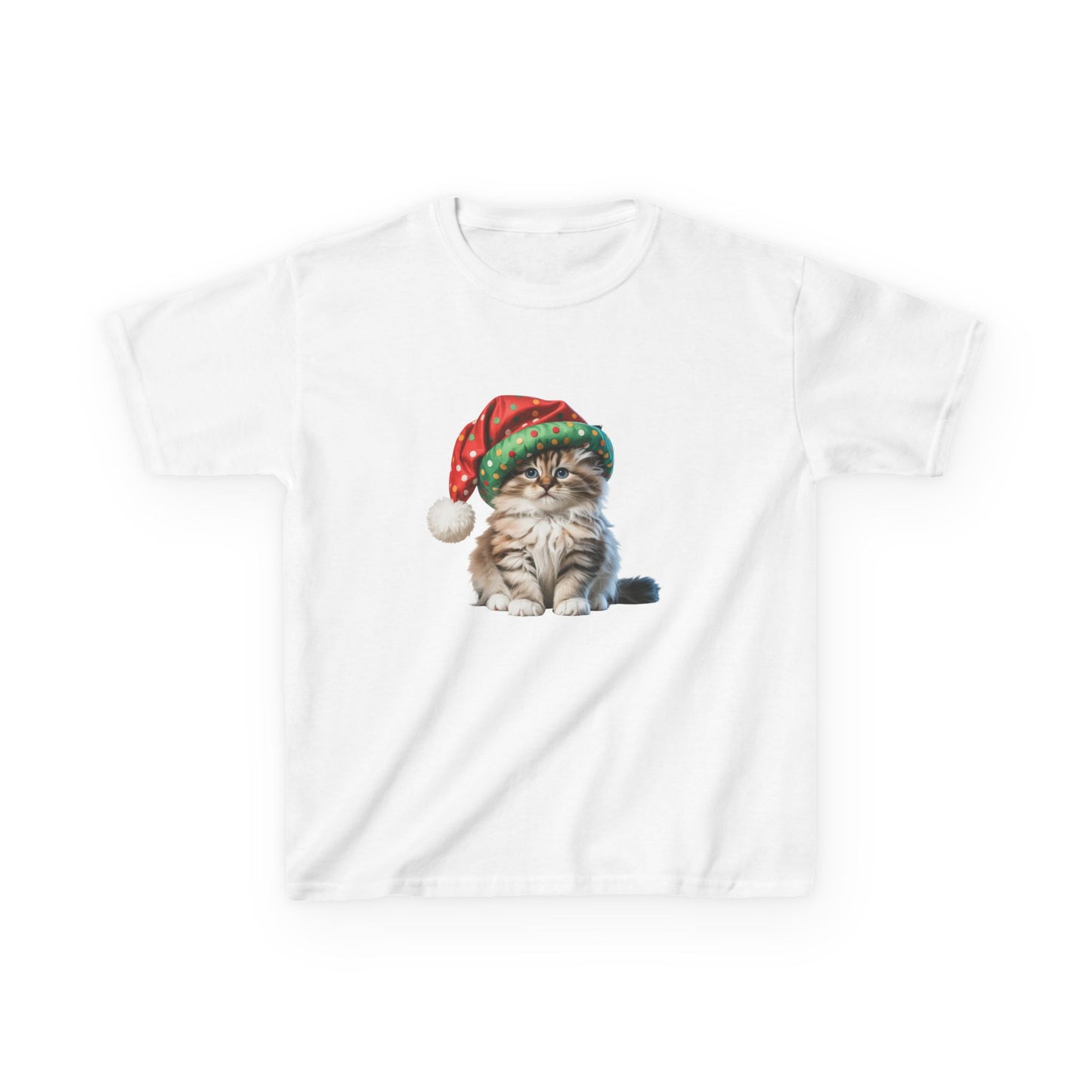 Kids Christmas Cat T-Shirt, Festive Cat Kids Christmas Tee, Cute Pet Lover Shirt, Holiday Apparel, Great Gift for Cat Owners