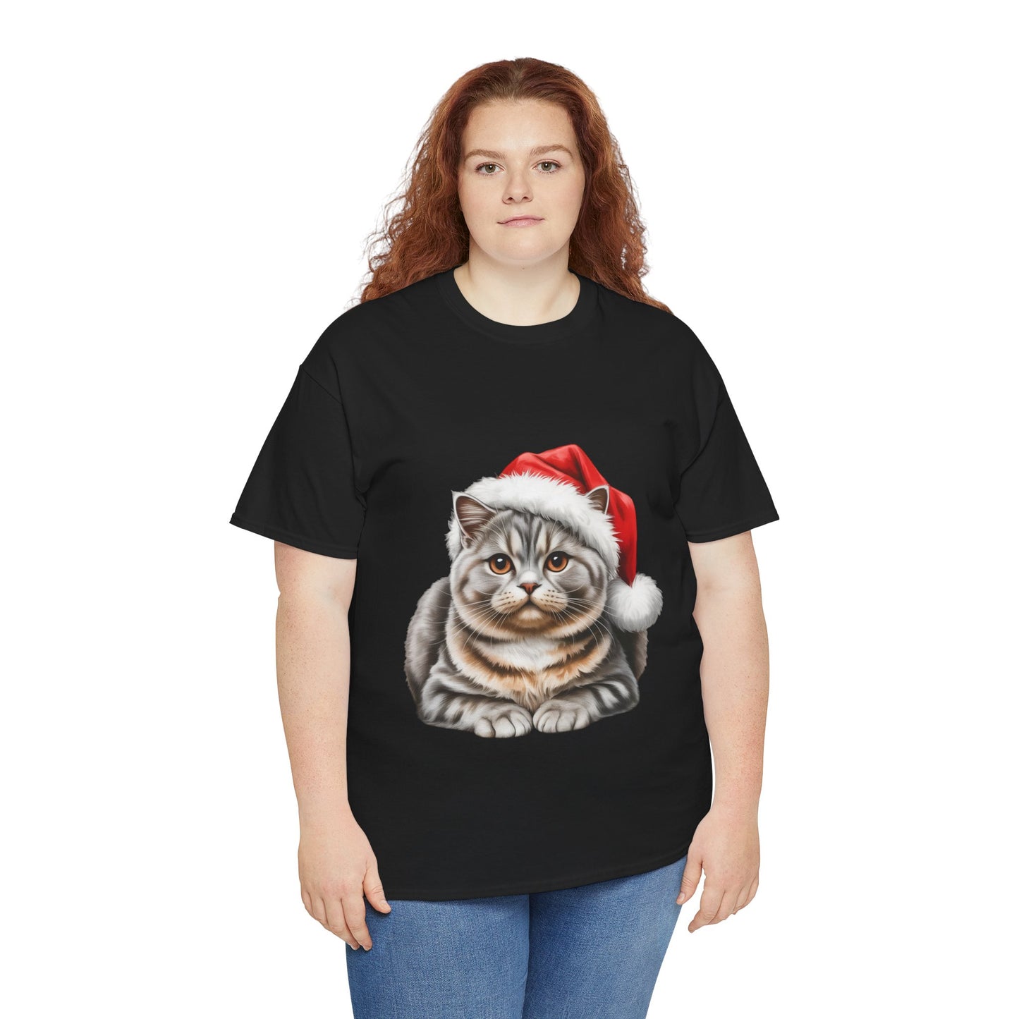 Christmas Australian Mist Cat T-Shirt — Cute Kitty with Santa Hat Holiday Tee