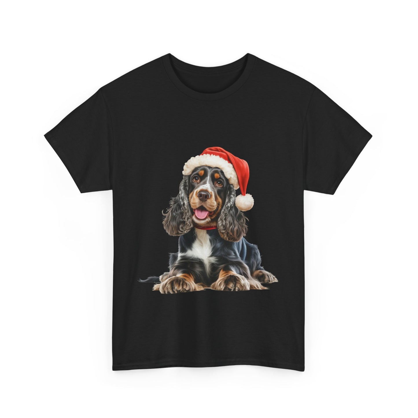 Cocker Spaniel Cheer! T-Shirt, Festive Black & Tan Cocker Spaniel Dog Christmas Tee, Cute Pet Lover Shirt, Holiday Apparel, Great Gift for Dog Owners