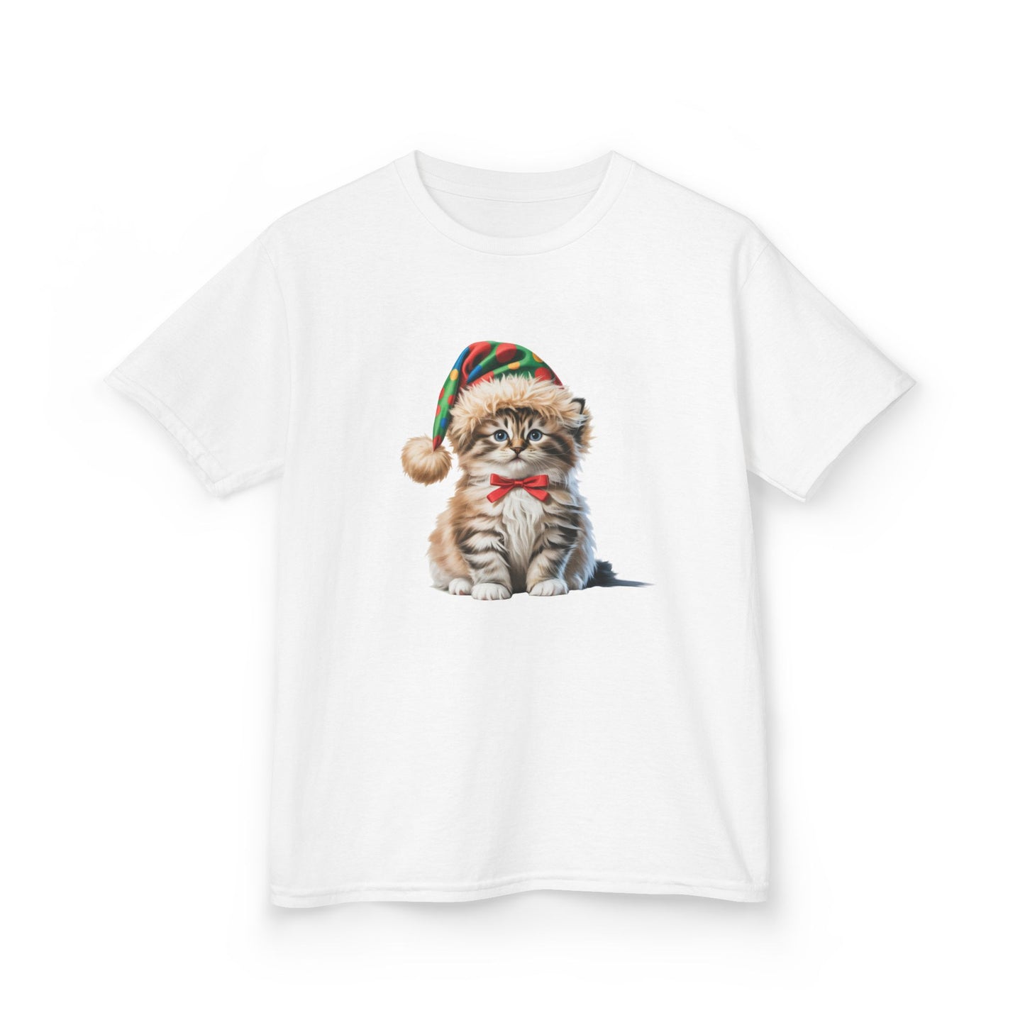Kids Christmas Cat T-Shirt, Festive Cat Kids Christmas Tee, Cute Pet Lover Shirt, Holiday Apparel, Great Gift for Cat Owners