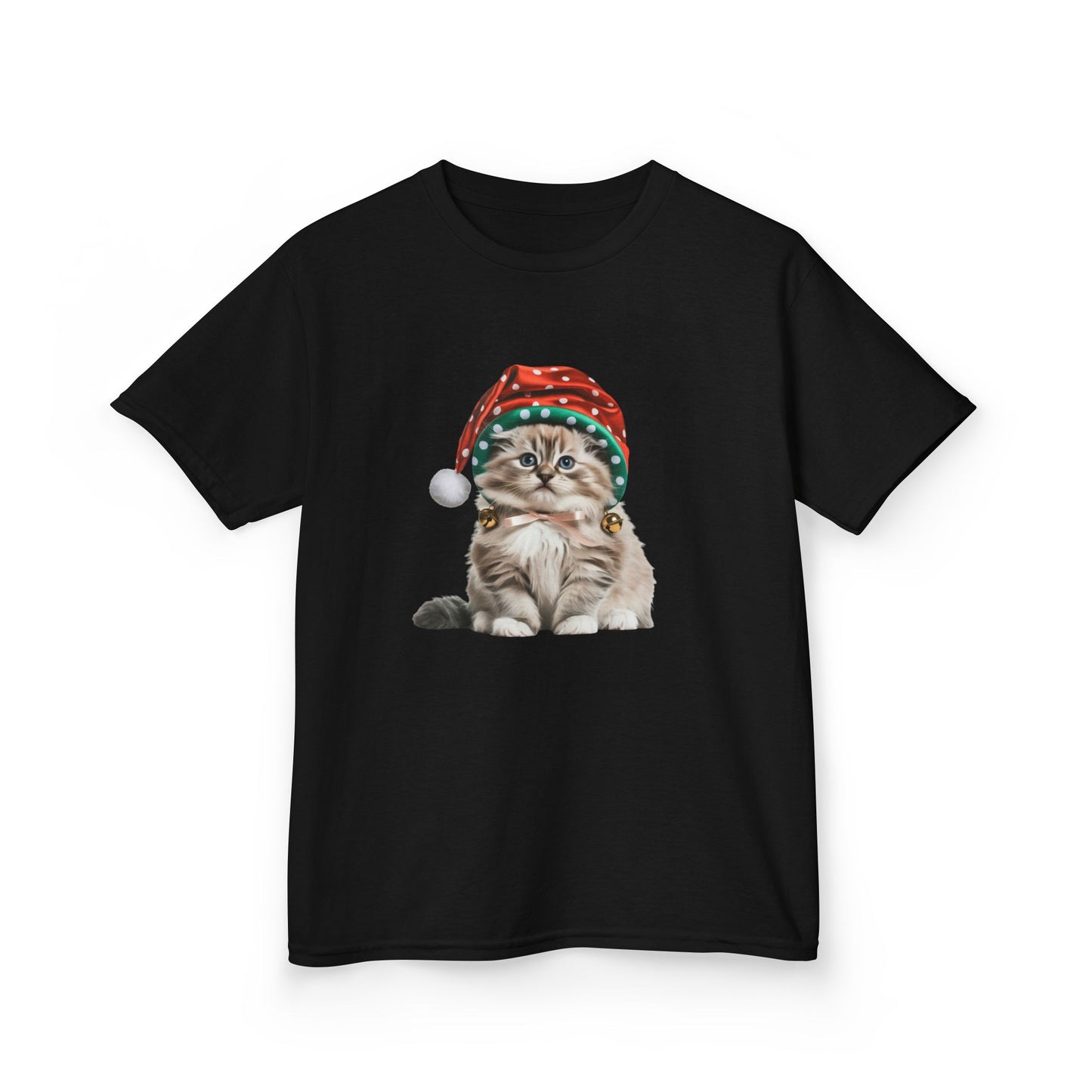 Kids Christmas Cat T-Shirt, Festive Cat Kids Christmas Tee, Cute Pet Lover Shirt, Holiday Apparel, Great Gift for Cat Owners