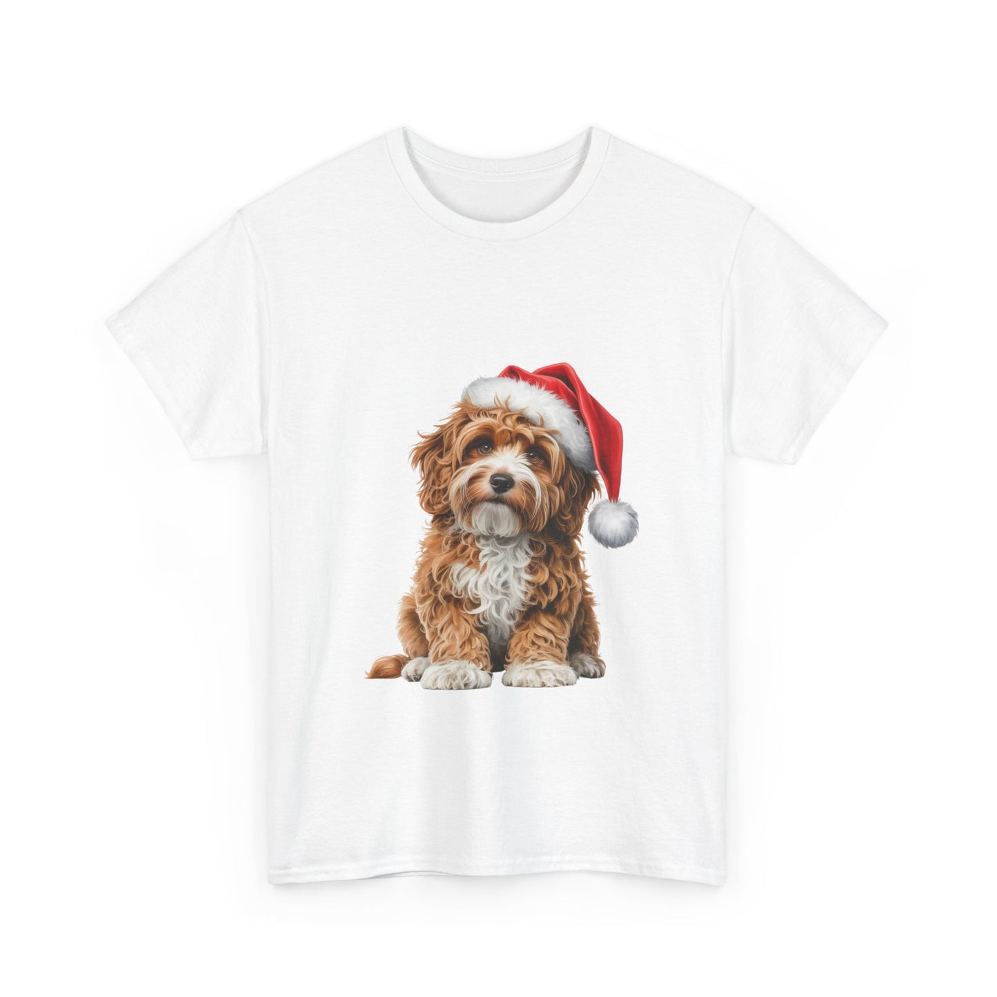 Christmas Puppy Tee — Dog in Santa Hat Holiday T-Shirt