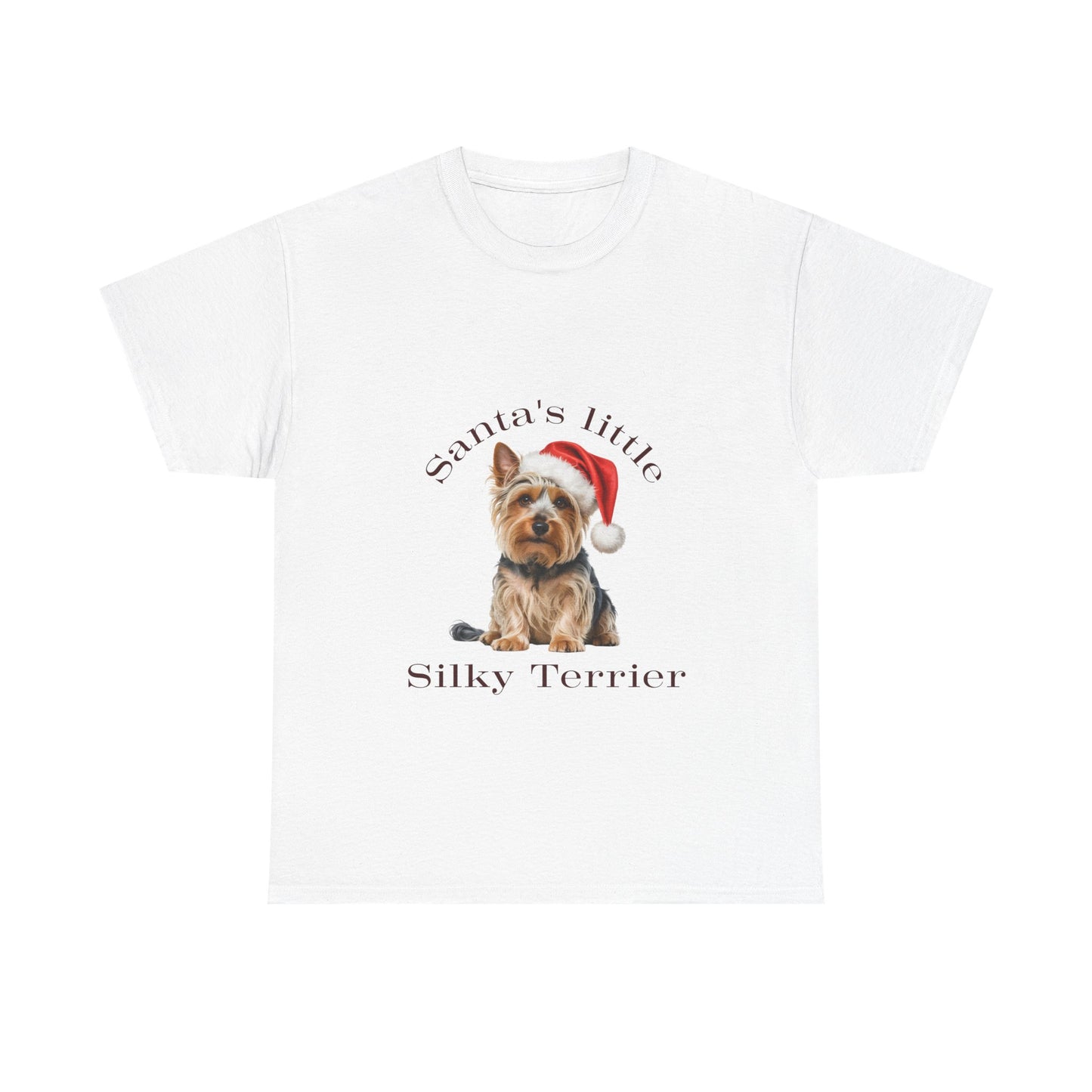 Santa's little Silky Terrier T-Shirt, Festive Silky Terrier Dog Christmas Tee, Cute Pet Lover Shirt, Holiday Apparel, Great Gift for Dog Owners