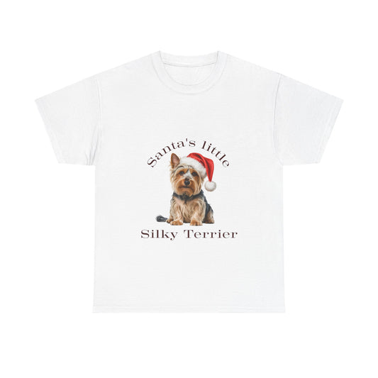 Santa's little Silky Terrier T-Shirt, Festive Silky Terrier Dog Christmas Tee, Cute Pet Lover Shirt, Holiday Apparel, Great Gift for Dog Owners