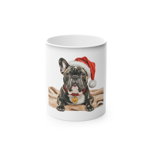 Merry Frenchie Christmas Magic Mug - Christmas Gift for Dog Lovers, Pet Mug, Holiday Decor, Cute Coffee Cup, Seasonal Present