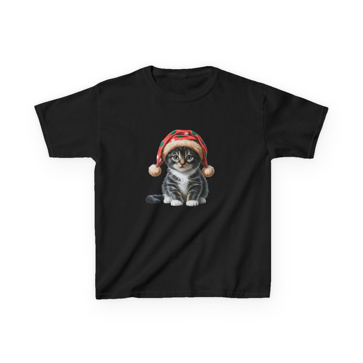 Kids Christmas Cat T-Shirt, Festive Cat Kids Christmas Tee, Cute Pet Lover Shirt, Holiday Apparel, Great Gift for Cat Owners