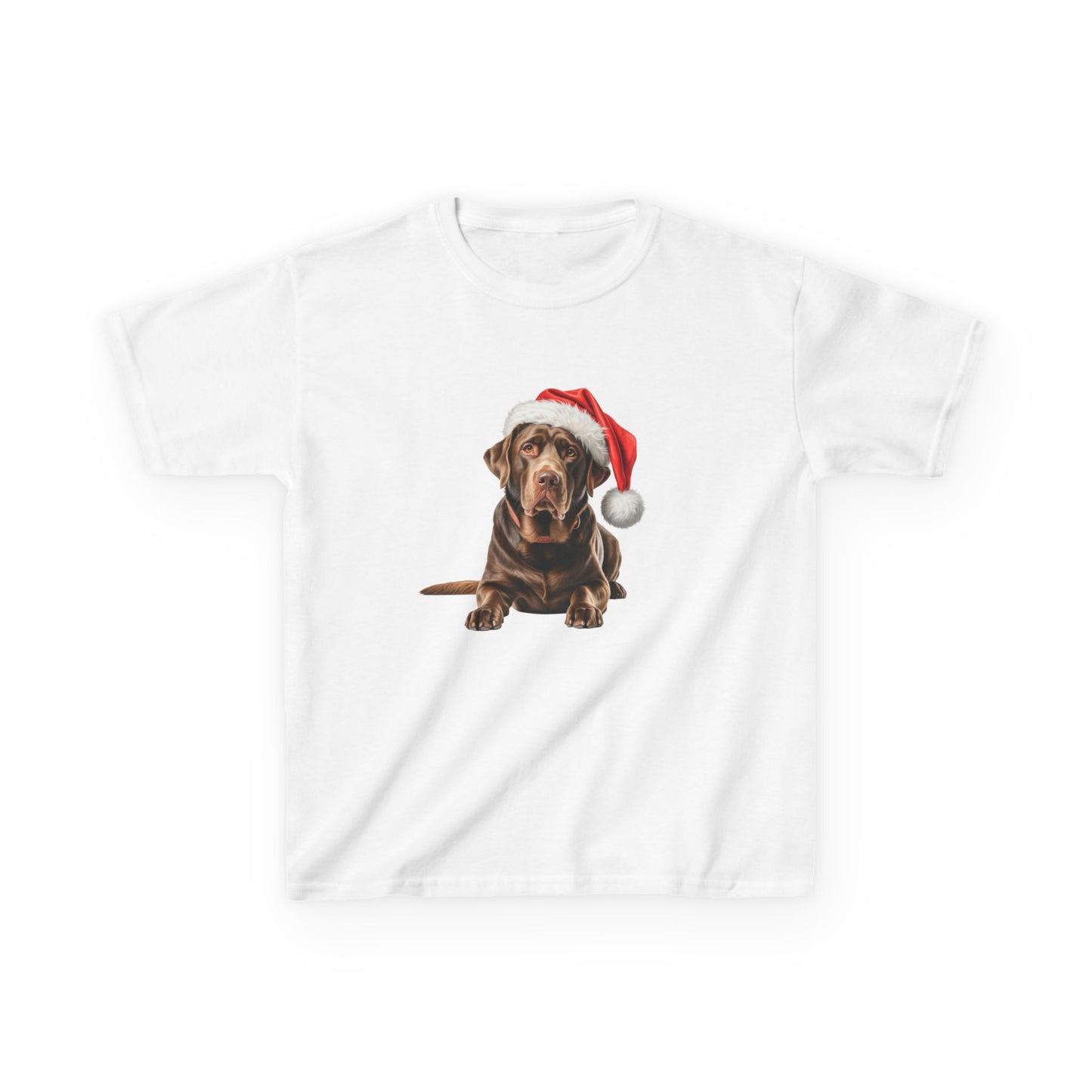 Kids Chocolate Labrador (variant of Labrador) Christmas Dog T-Shirt, Festive Chocolate Labrador Dog Kids Christmas Tee, Cute Pet Lover Shirt, Holiday Apparel, Great Gift for Dog Owners