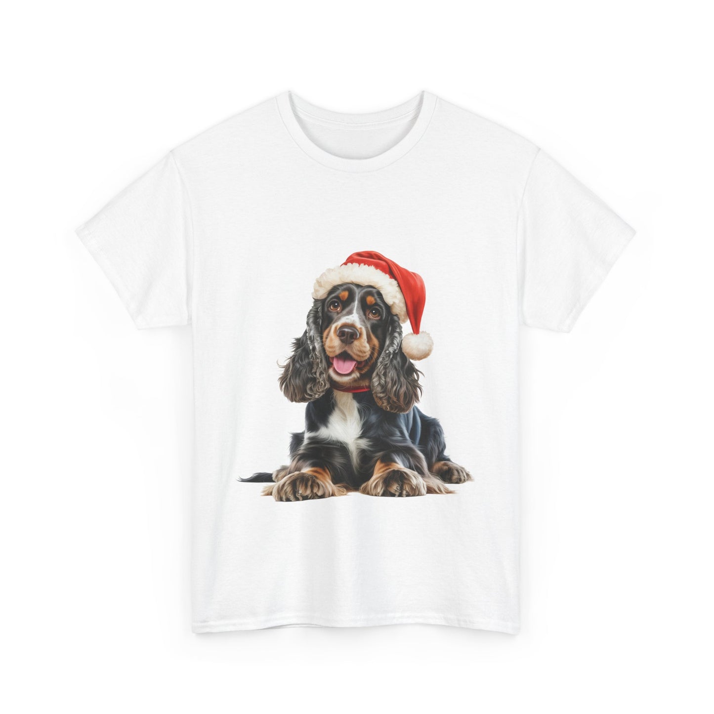 Cocker Spaniel Cheer! T-Shirt, Festive Black & Tan Cocker Spaniel Dog Christmas Tee, Cute Pet Lover Shirt, Holiday Apparel, Great Gift for Dog Owners