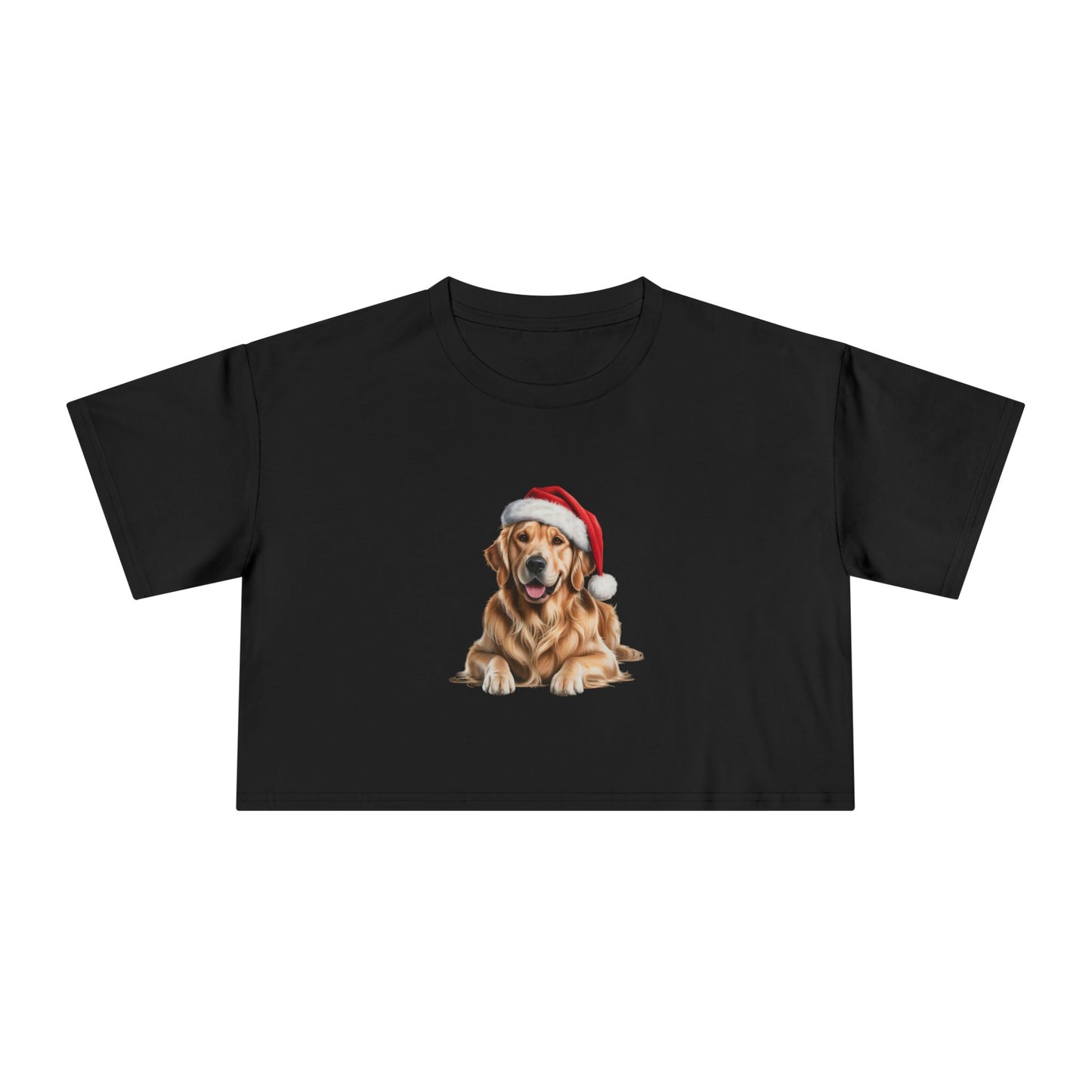 Christmas Golden Retriever Crop Tee