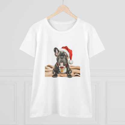 Santa's little Frenchie T-Shirt, Festive Dog Christmas Tee, Cute Pet Lover Shirt, Holiday Apparel, Great Gift for Dog Owners, Preppy Style Top