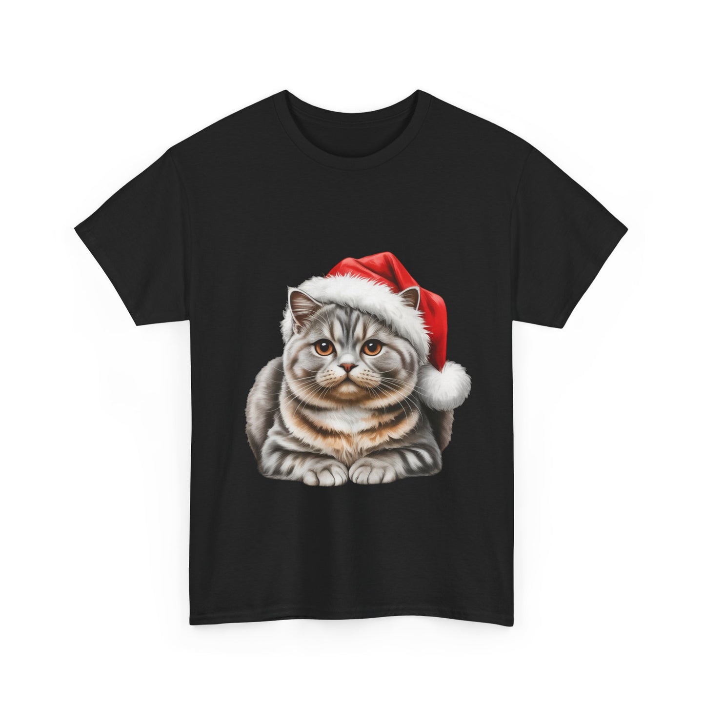 Christmas Australian Mist Cat T-Shirt — Cute Kitty with Santa Hat Holiday Tee