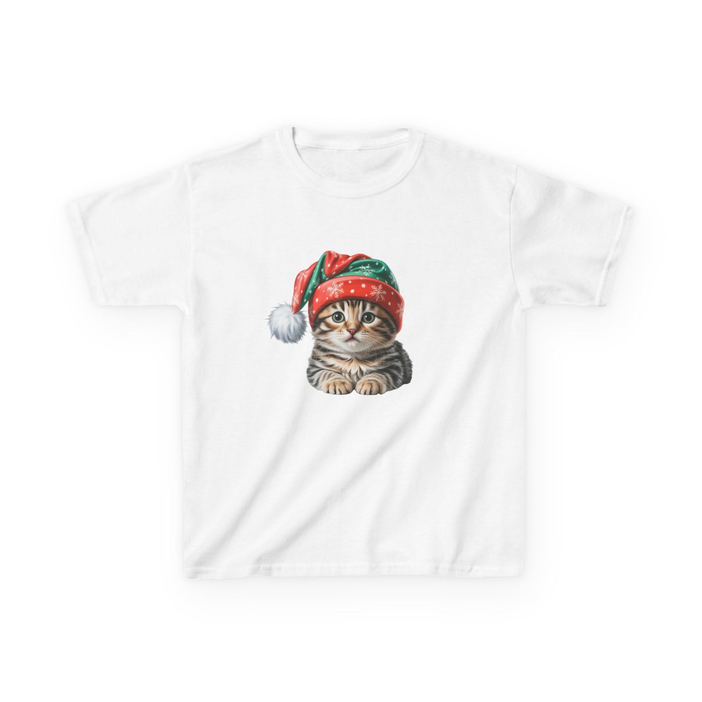 Kids Christmas Cat T-Shirt, Festive Cat Kids Christmas Tee, Cute Pet Lover Shirt, Holiday Apparel, Great Gift for Cat Owners
