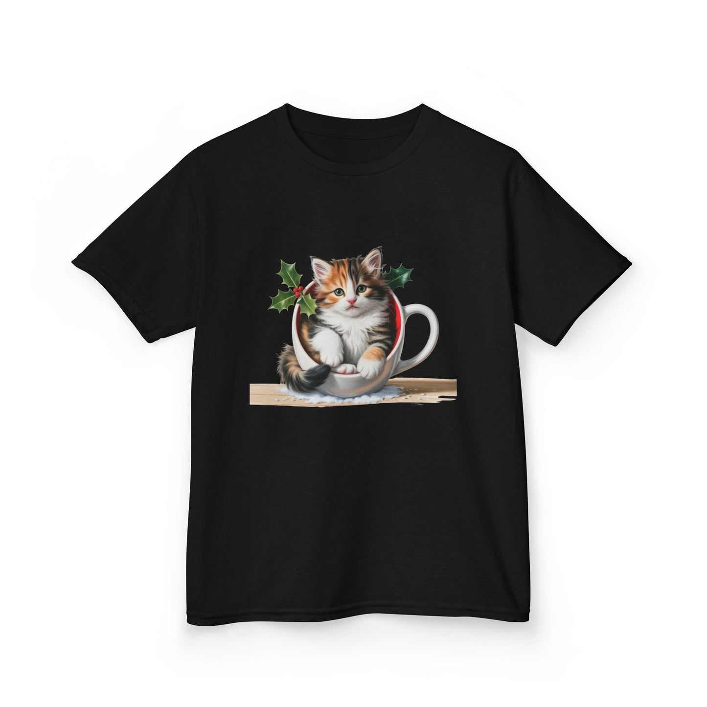 Kids Christmas Cat T-Shirt, Festive Cat Kids Christmas Tee, Cute Pet Lover Shirt, Holiday Apparel, Great Gift for Cat Owners