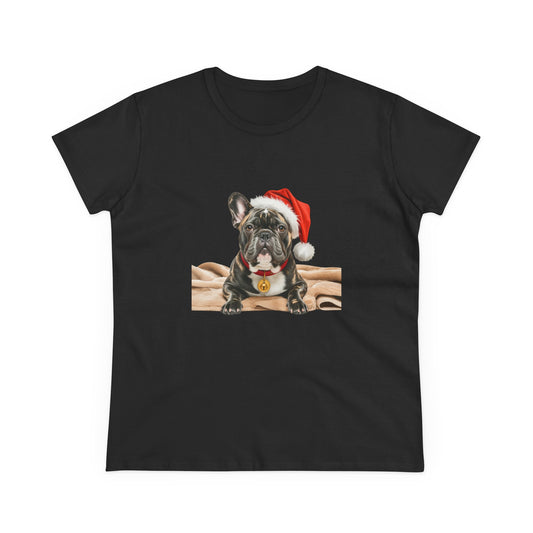 Santa's little Frenchie T-Shirt, Festive Dog Christmas Tee, Cute Pet Lover Shirt, Holiday Apparel, Great Gift for Dog Owners, Preppy Style Top