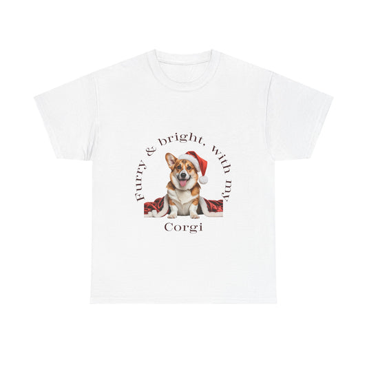 Furry & Bright with my Corgi Christmas T-Shirt, Festive Corgi  Christmas Tee, Cute Pet Lover Shirt, Holiday Apparel, Great Gift for Dog Owners