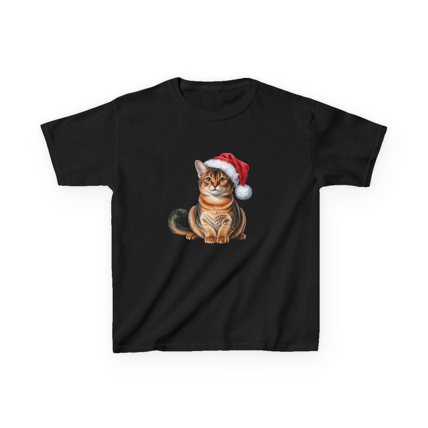 Kids Abyssinian Cat Christmas cat T-Shirt, Festive Abyssinian Cat Kids Christmas Tee, Cute Pet Lover Shirt, Holiday Apparel, Great Gift for cat Owners