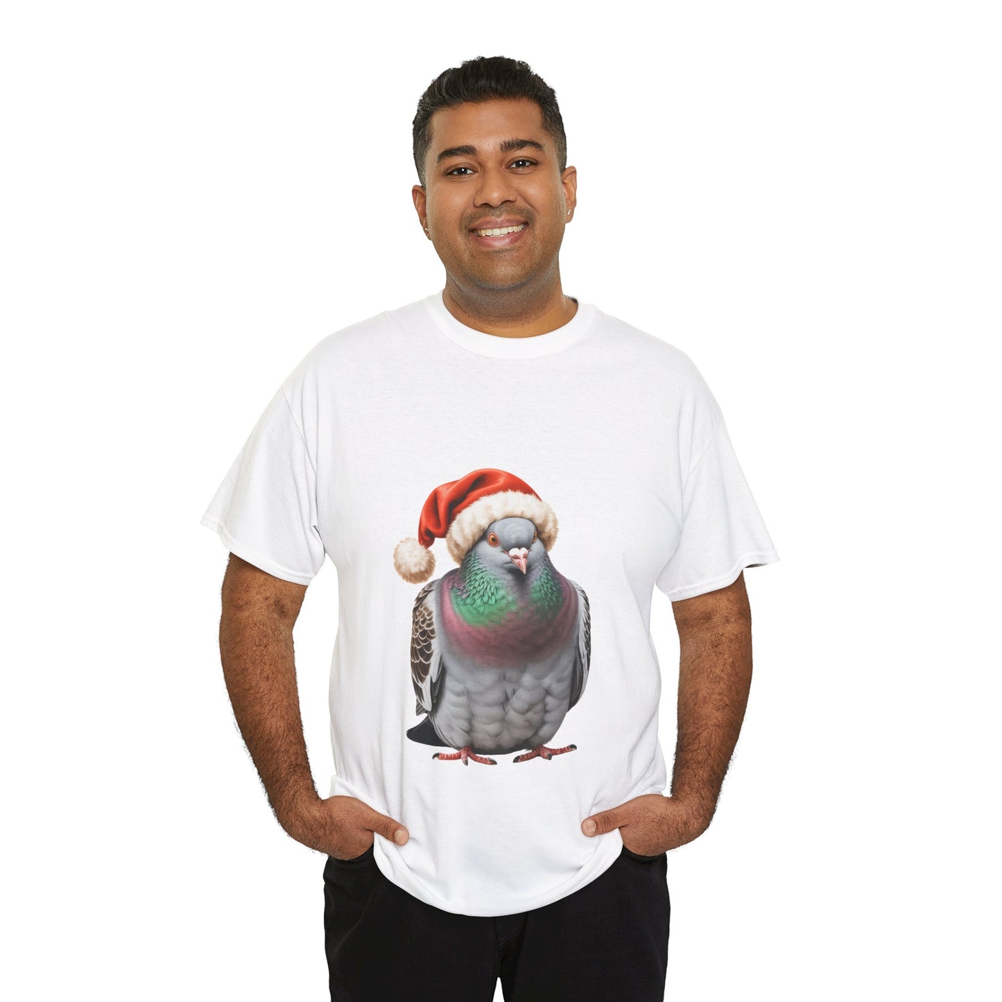 Christmas Pigeon T-Shirt – Holiday Bird Lover Tee, Festive Urban Bird Shirt, Cute Pigeon Xmas Gift, Nature Lover Apparel, Holiday Feathered Friend Shirt for Pigeon Lovers