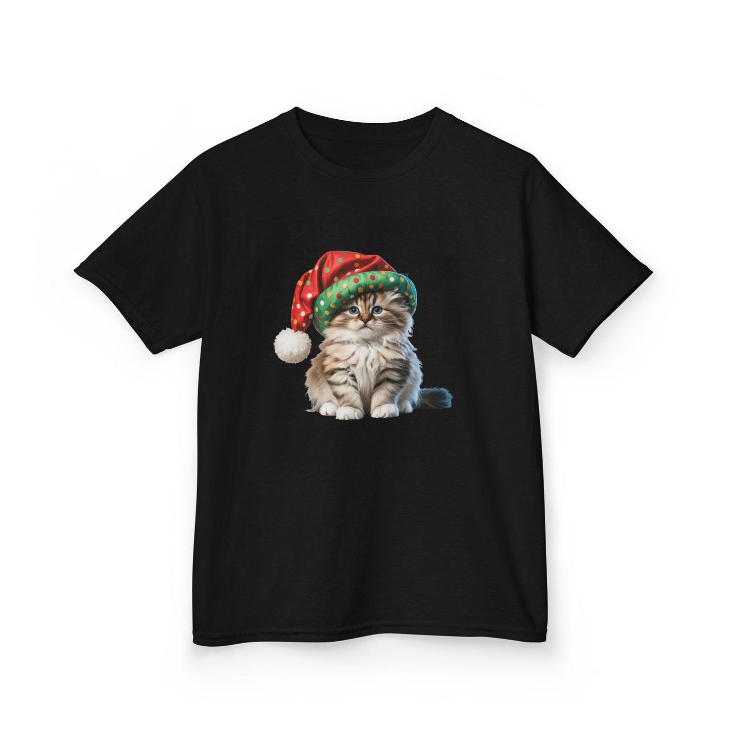 Kids Christmas Cat T-Shirt, Festive Cat Kids Christmas Tee, Cute Pet Lover Shirt, Holiday Apparel, Great Gift for Cat Owners