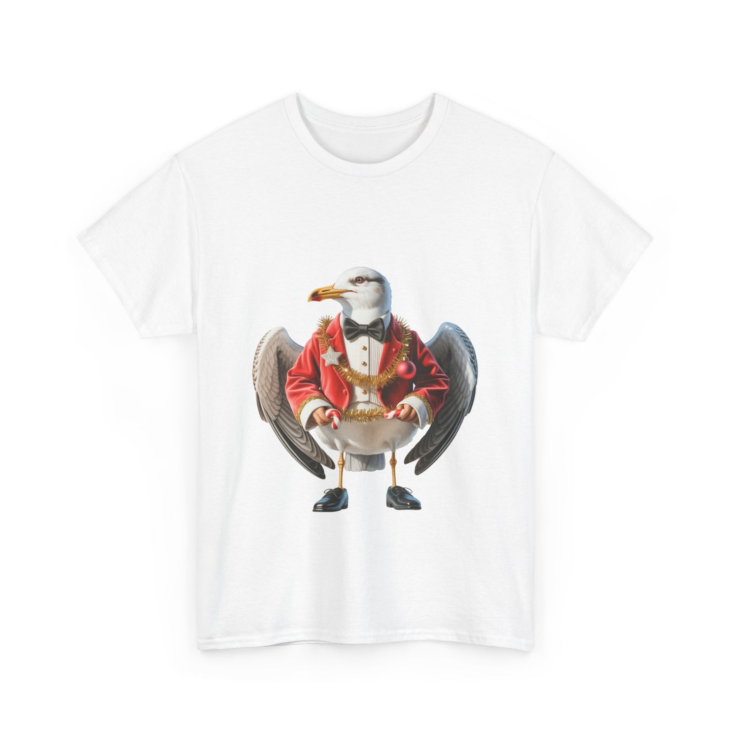 Seagull Christmas T‑Shirt — Dapper ChristmasSeagull in Red Jacket Graphic Tee