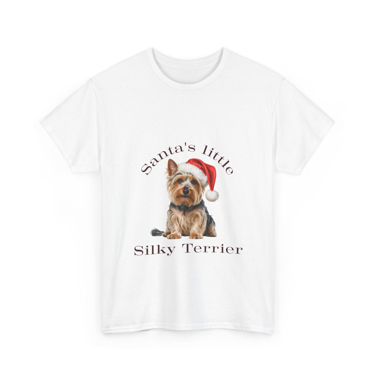 Santa's little Silky Terrier T-Shirt, Festive Silky Terrier Dog Christmas Tee, Cute Pet Lover Shirt, Holiday Apparel, Great Gift for Dog Owners