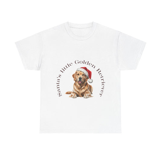 Santa's little Golden Retriever T-Shirt, Festive Golden Retriever Dog Christmas Tee, Cute Pet Lover Shirt, Holiday Apparel, Great Gift for Dog Owners