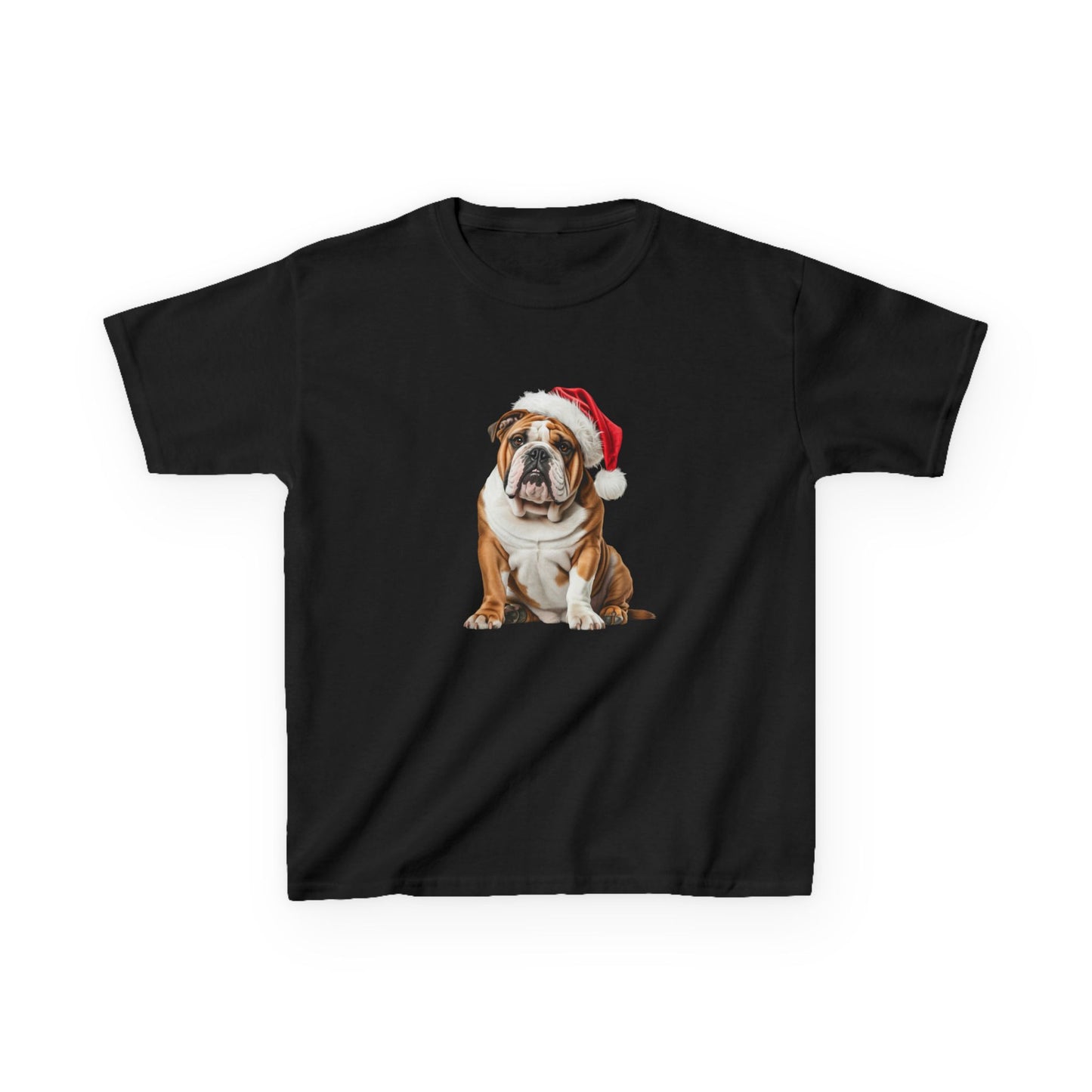 Kids British Bulldog Christmas Dog T-Shirt, Festive British Bulldog Kids Christmas Tee, Cute Pet Lover Shirt, Holiday Apparel, Great Gift for Dog Owners