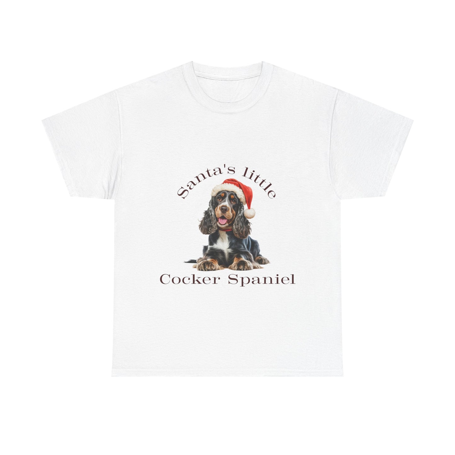 Santa's little Cocker Spaniel Christmas T-Shirt, Festive Cocker Spaniel Dog Christmas Tee, Cute Pet Lover Shirt, Holiday Apparel, Great Gift for Dog Owners