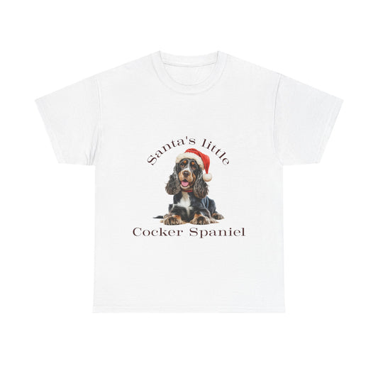 Santa's little Cocker Spaniel Christmas T-Shirt, Festive Cocker Spaniel Dog Christmas Tee, Cute Pet Lover Shirt, Holiday Apparel, Great Gift for Dog Owners