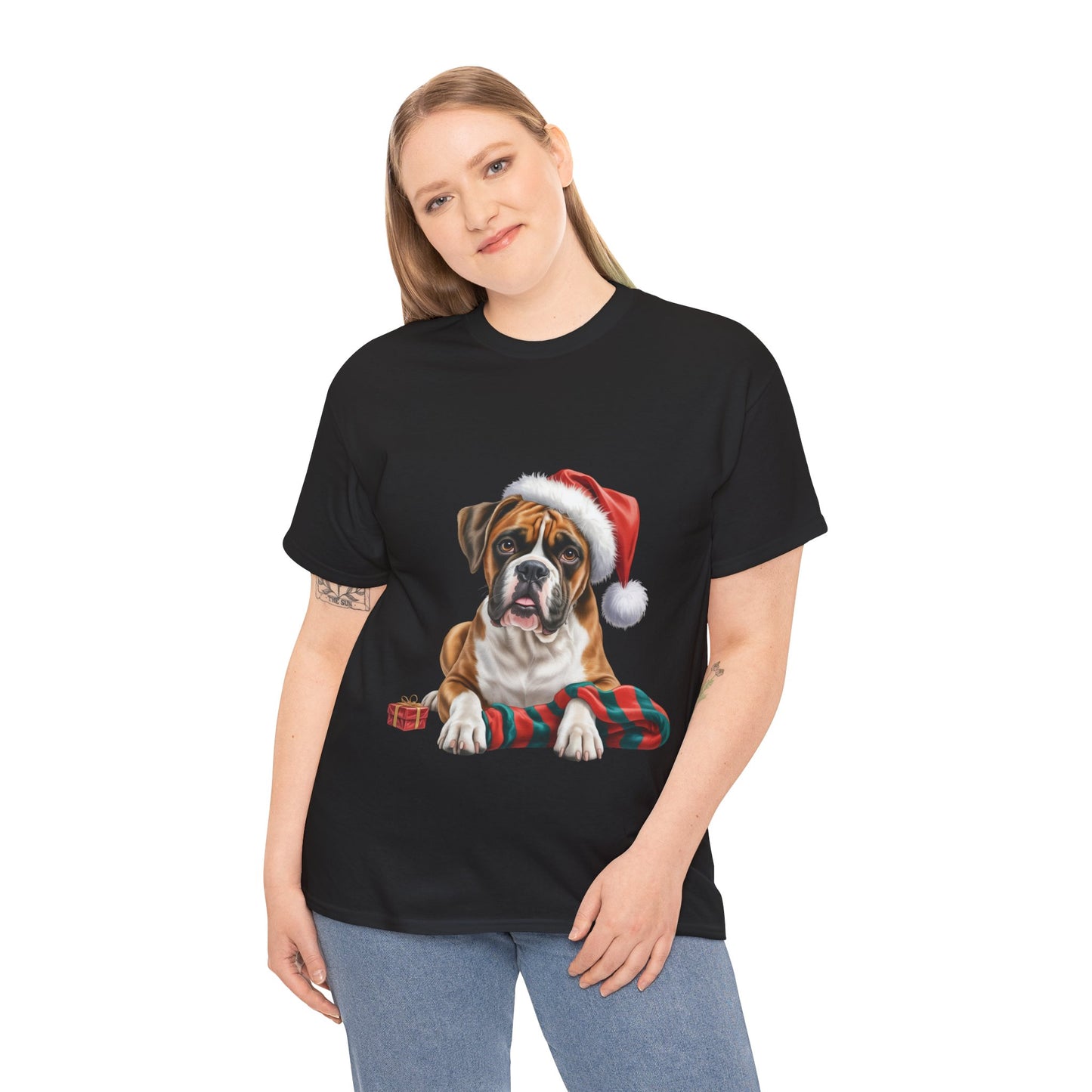 Boxer dog Christmas! T-Shirt, Festive Boxer Dog Christmas Tee, Cute Pet Lover Shirt, Holiday Apparel, Great Gift for Dog Owners, Preppy Style Top