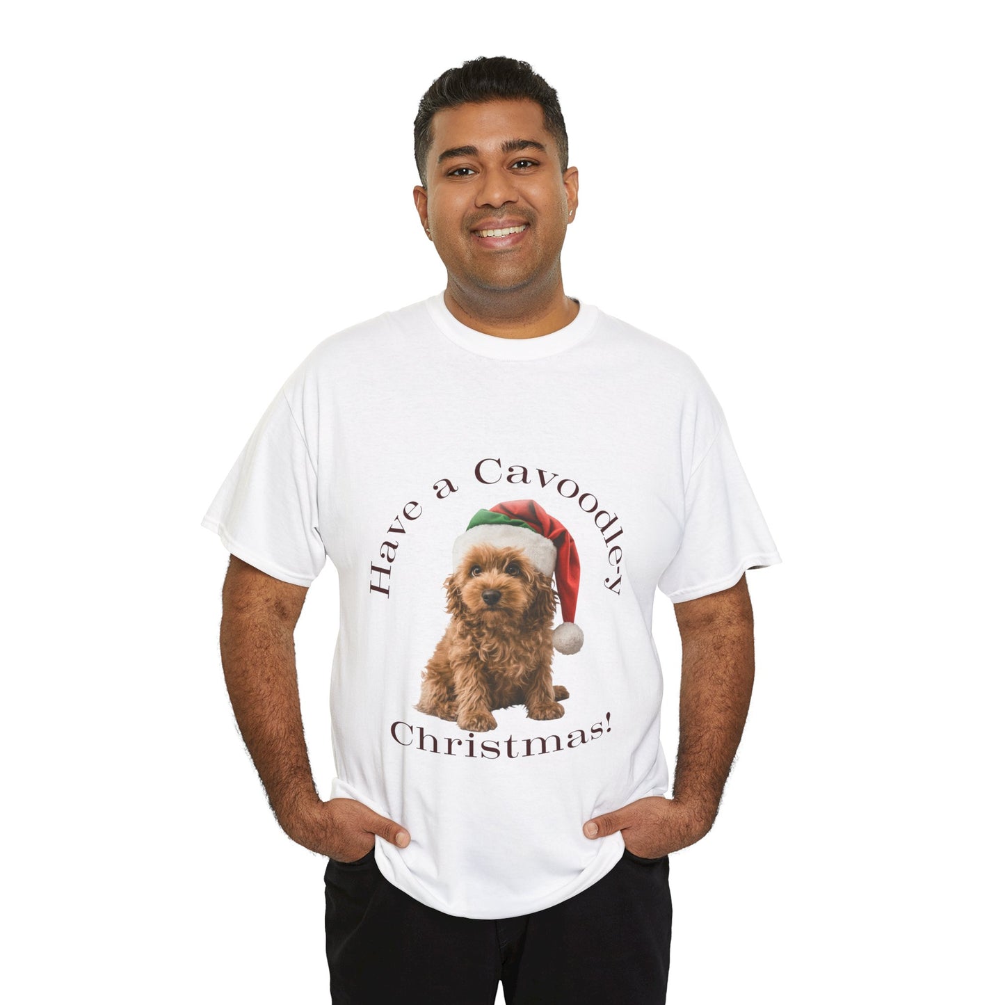 Tan Have a Cavoodle-y Christmas T-Shirt, Festive Cavoodle Dog Christmas Tee, Cute Pet Lover Shirt, Holiday Apparel, Great Gift for Pug Dog Owners, Preppy Style Top