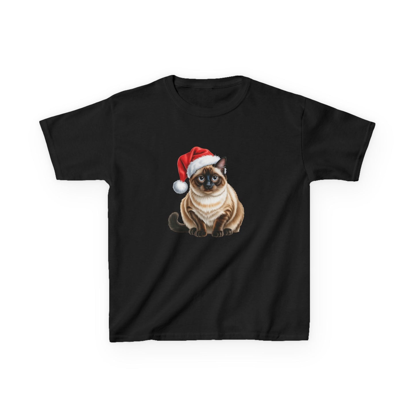 Kids Siamese Cat Christmas cat T-Shirt, Festive Siamese Cat Kids Christmas Tee, Cute Pet Lover Shirt, Holiday Apparel, Great Gift for cat Owners