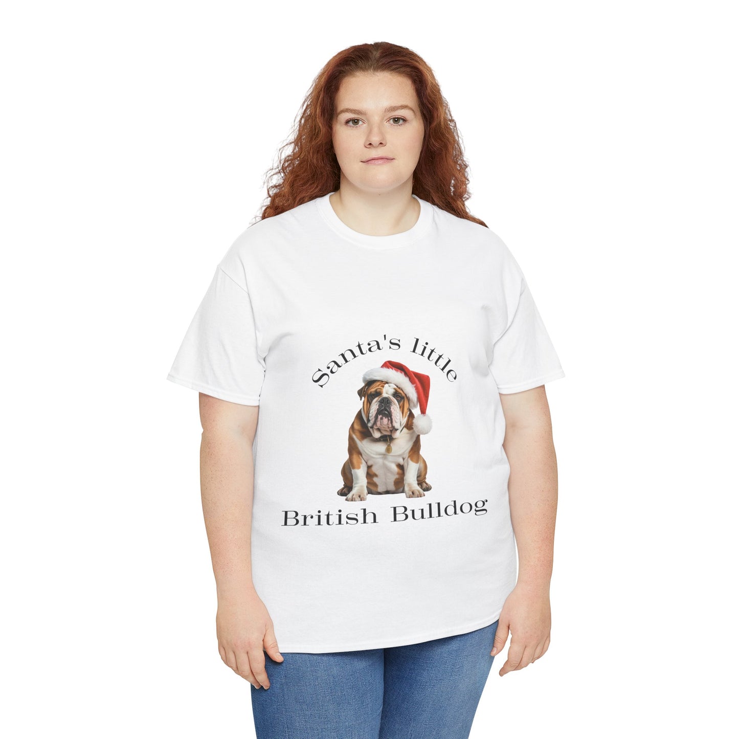 Santa's little British Bulldog T-Shirt, Festive British Bulldog Christmas Tee, Cute Pet Lover Shirt, Holiday Apparel, Great Gift for Dog Owners