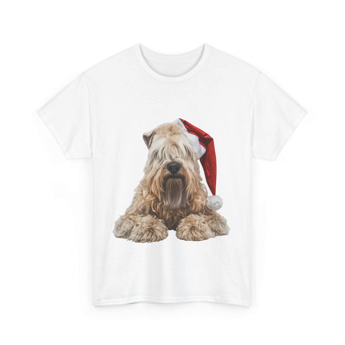 Wheaten Terrier Christmas Tee - Dog in Santa Hat Holiday T-Shirt