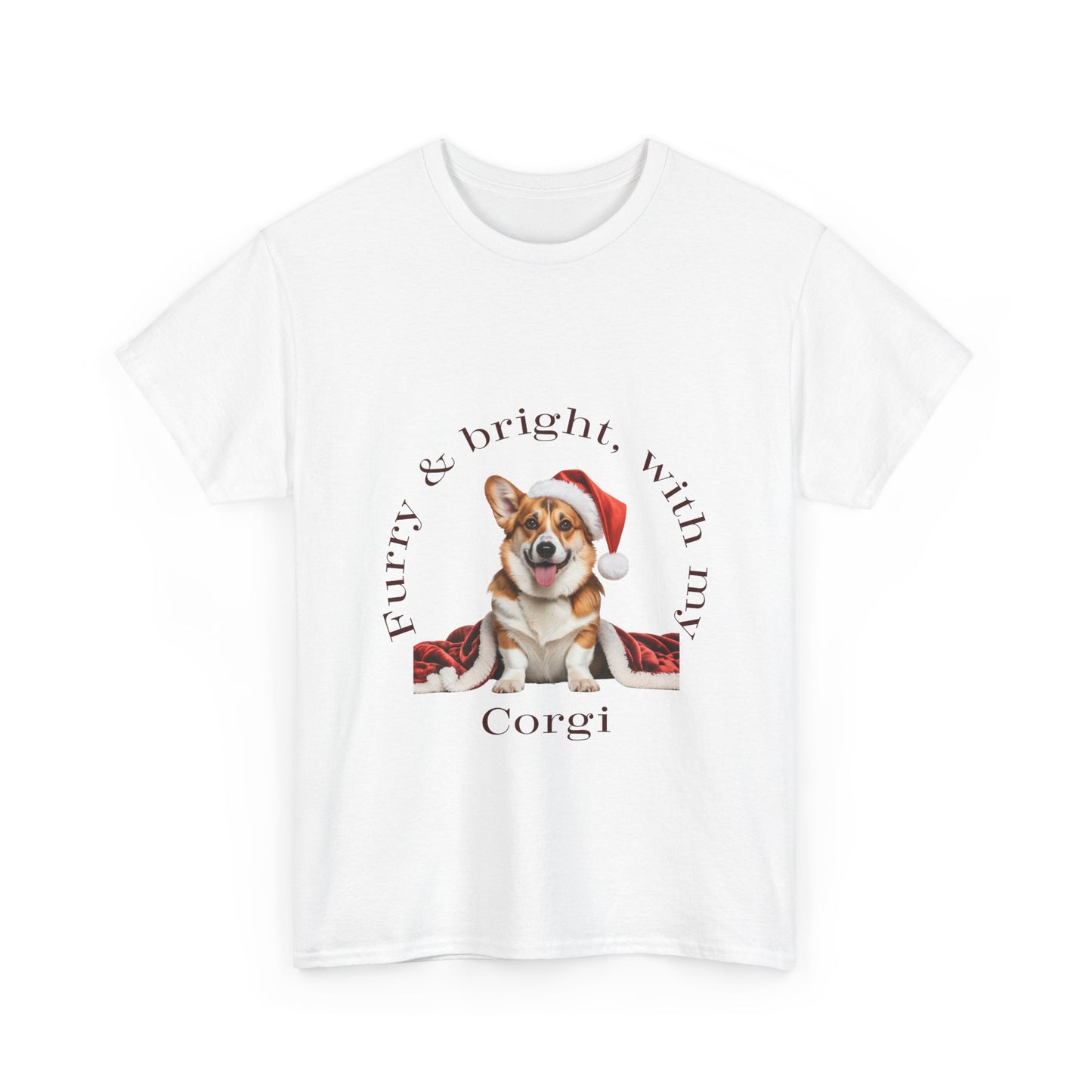 Furry & Bright with my Corgi Christmas T-Shirt, Festive Corgi  Christmas Tee, Cute Pet Lover Shirt, Holiday Apparel, Great Gift for Dog Owners