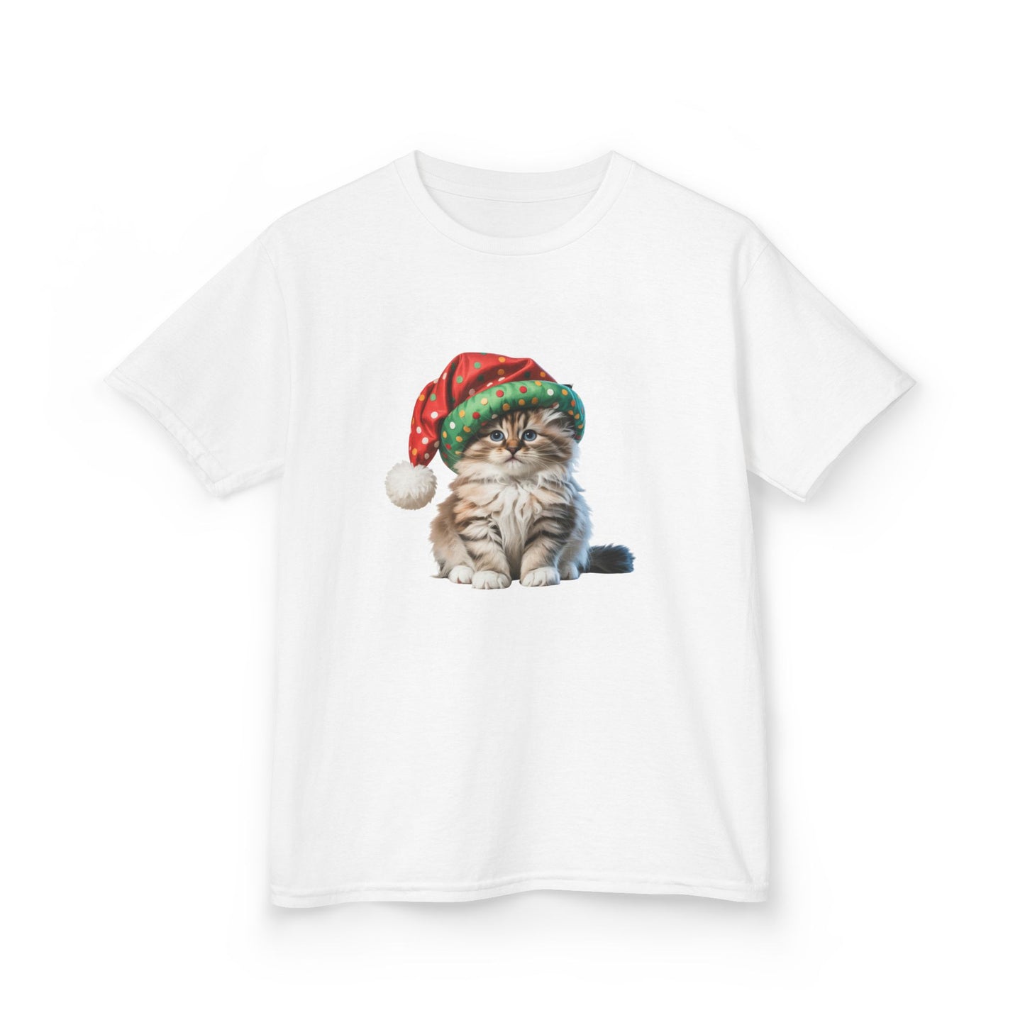 Kids Christmas Cat T-Shirt, Festive Cat Kids Christmas Tee, Cute Pet Lover Shirt, Holiday Apparel, Great Gift for Cat Owners