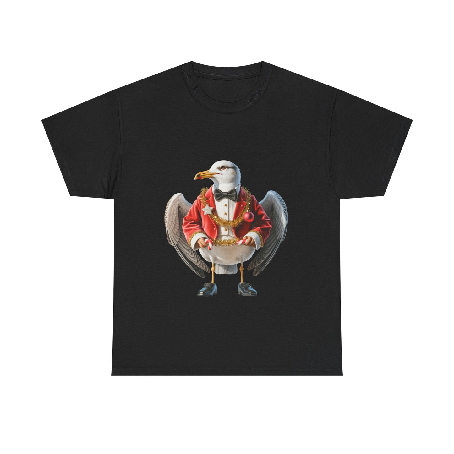 Seagull Christmas T‑Shirt — Dapper ChristmasSeagull in Red Jacket Graphic Tee