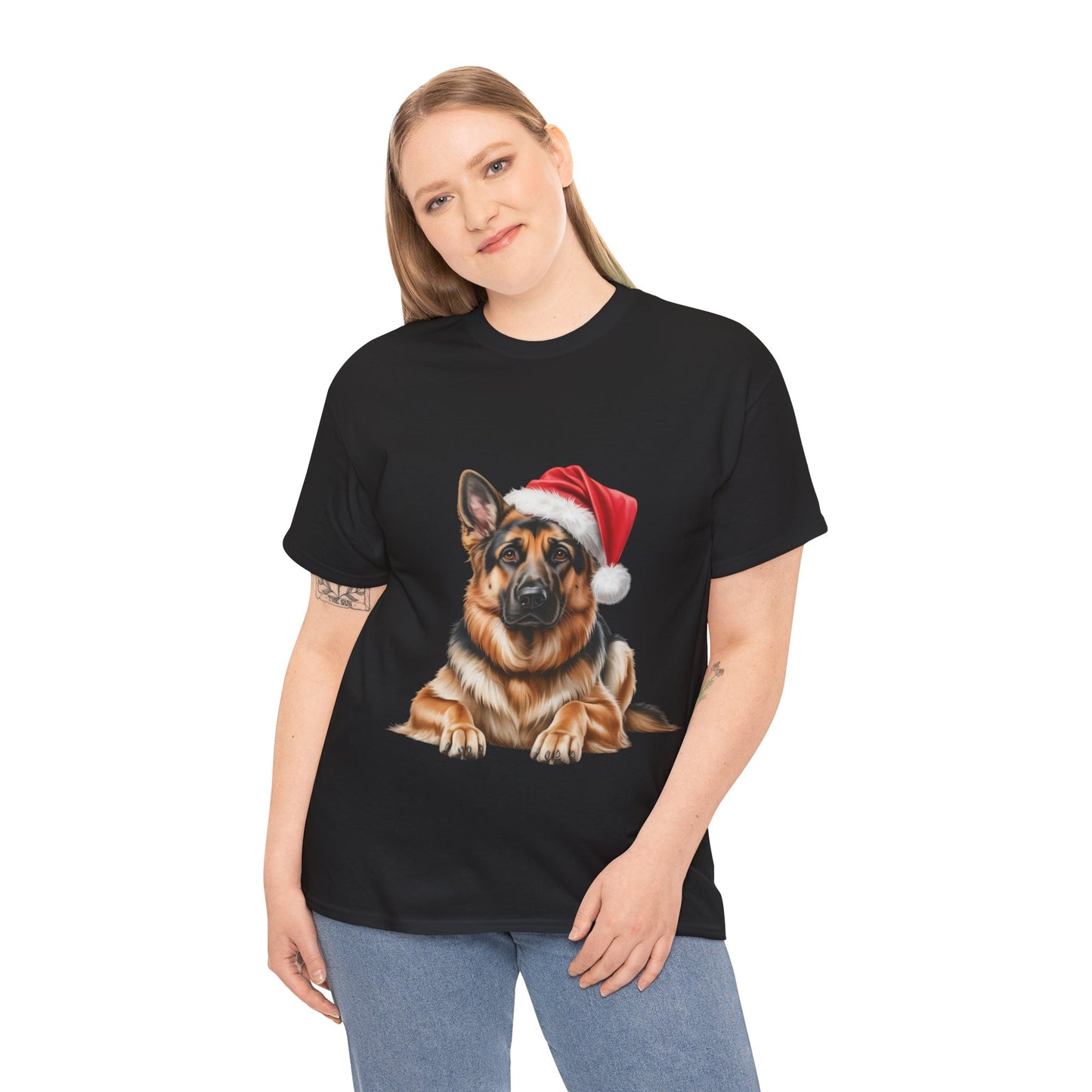 German Shepherd T-Shirt, Festive German Shepherd Dog Christmas Tee, Cute Pet Lover Shirt, Holiday Apparel, Great Gift for Dog Owners