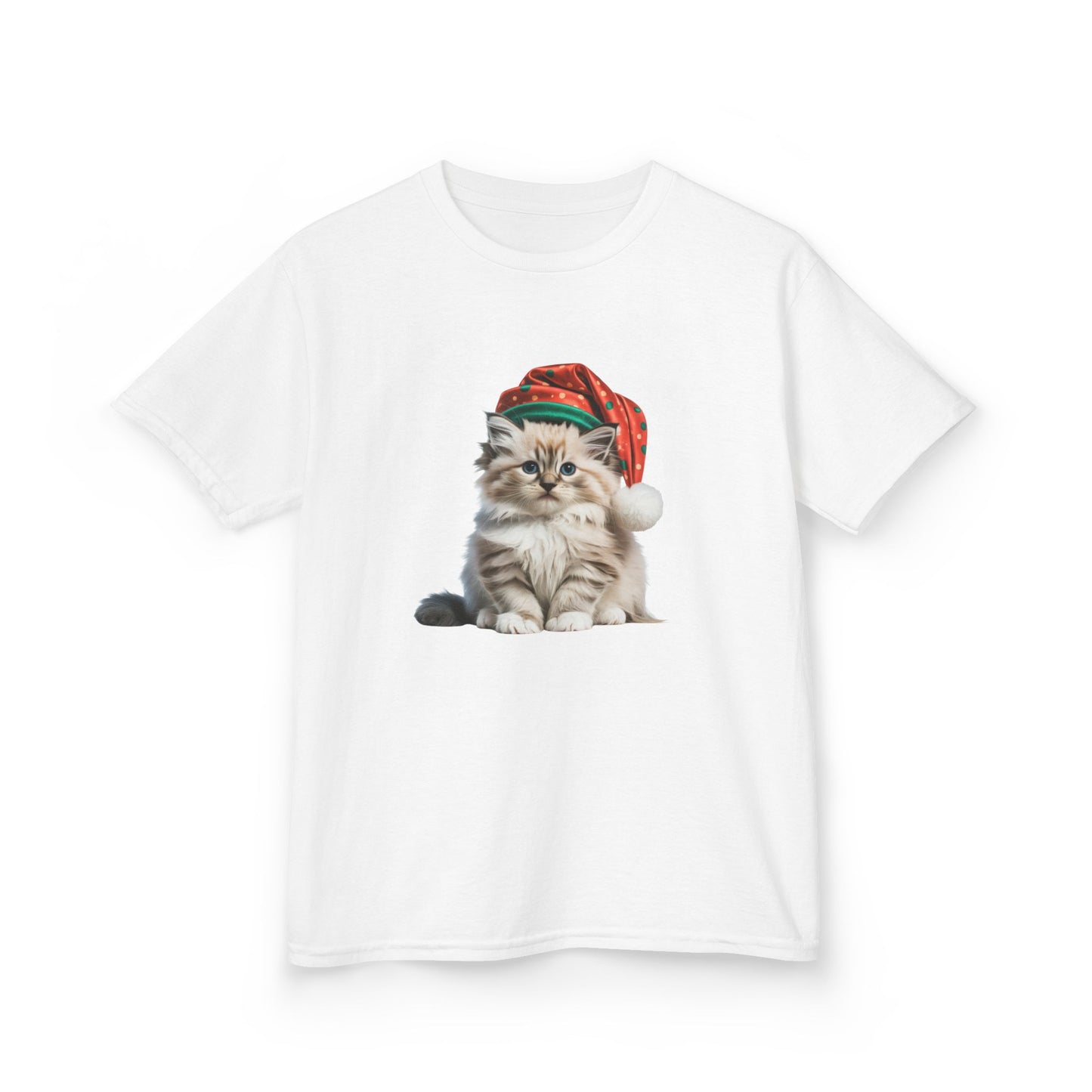 Kids Christmas Cat T-Shirt, Festive Cat Kids Christmas Tee, Cute Pet Lover Shirt, Holiday Apparel, Great Gift for Cat Owners