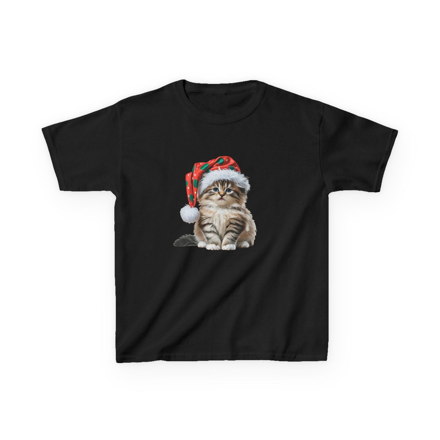 Kids Christmas Cat T-Shirt, Festive Cat Kids Christmas Tee, Cute Pet Lover Shirt, Holiday Apparel, Great Gift for Cat Owners