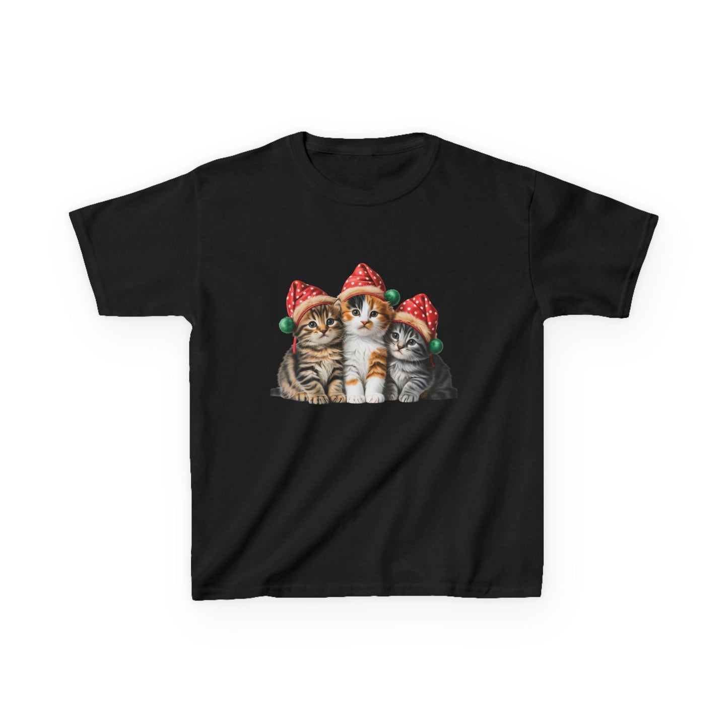 Kids Christmas Cat T-Shirt, Festive Cat Kids Christmas Tee, Cute Pet Lover Shirt, Holiday Apparel, Great Gift for Cat Owners