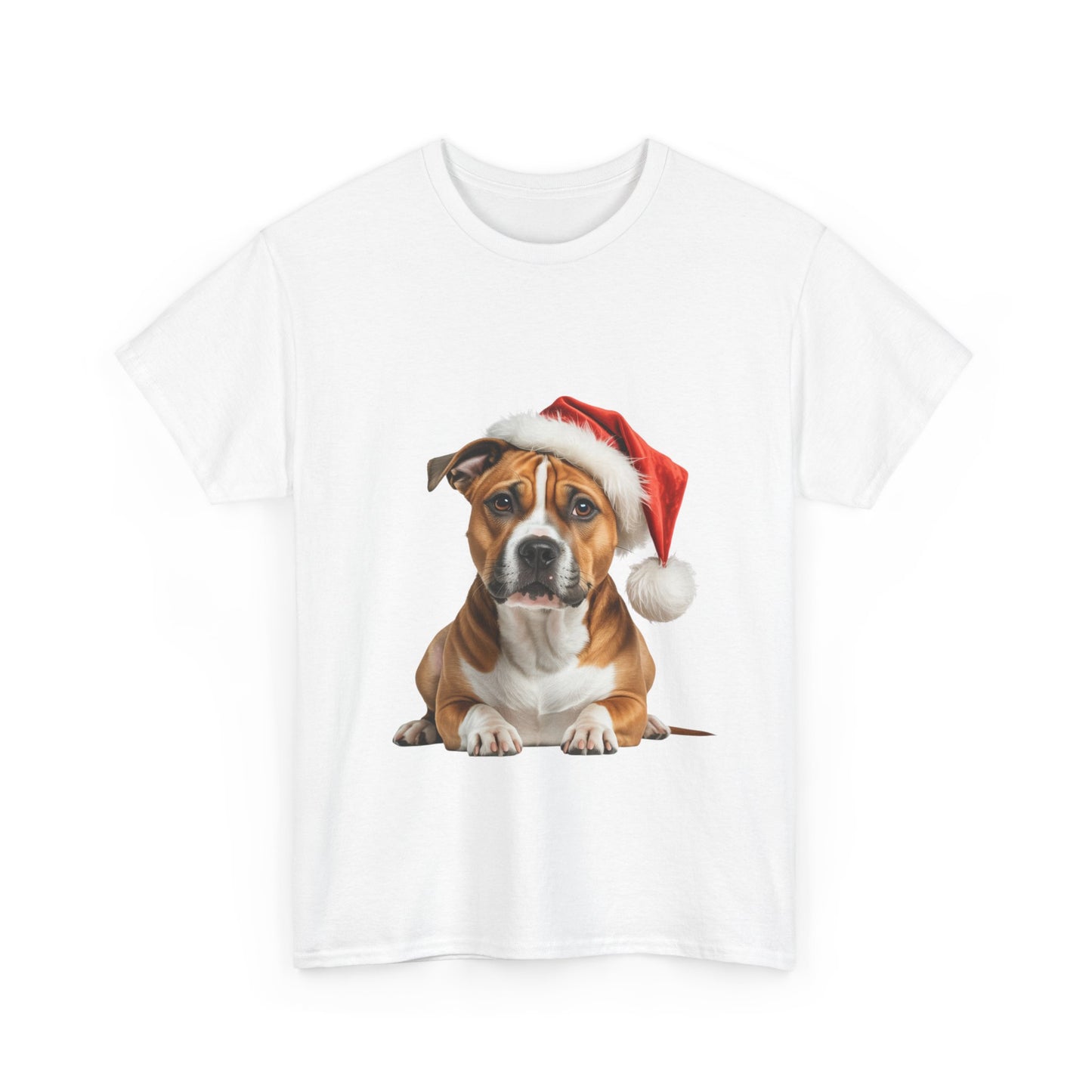 Merry Staffy-mas T-Shirt, Festive Staffy Dog Christmas Tee, Cute Pet Lover Shirt, Holiday Apparel, Great Gift for Dog Owners