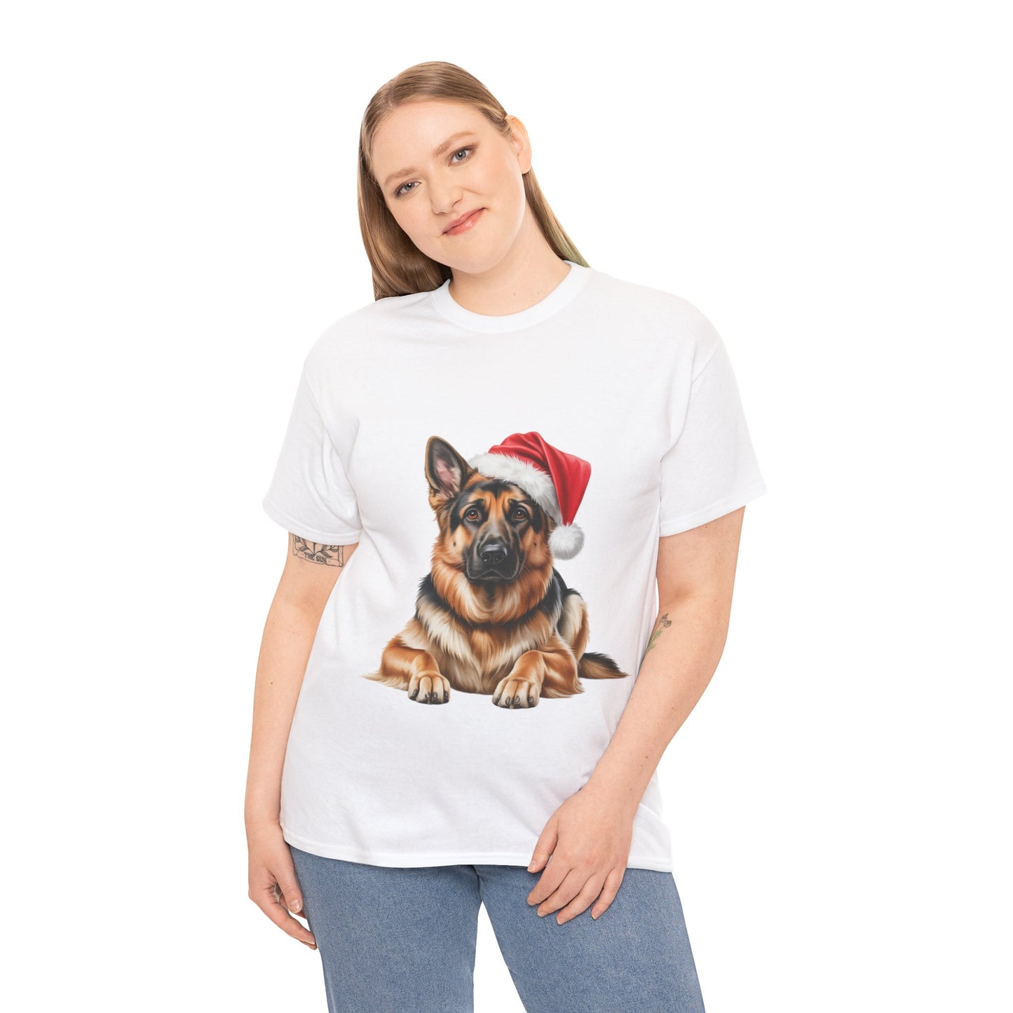 German Shepherd T-Shirt, Festive German Shepherd Dog Christmas Tee, Cute Pet Lover Shirt, Holiday Apparel, Great Gift for Dog Owners
