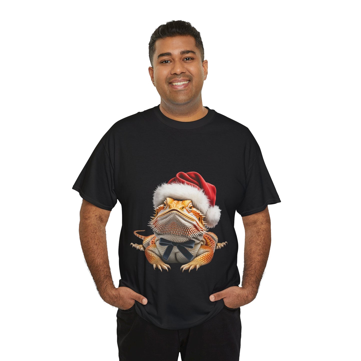 Christmas Bearded Dragon T-Shirt – Holiday Reptile Lover Tee, Festive Lizard Shirt, Cute Bearded Dragon Xmas Gift, Nature Lover Apparel, Holiday Exotic Pet Shirt for Bearded Dragon Lovers