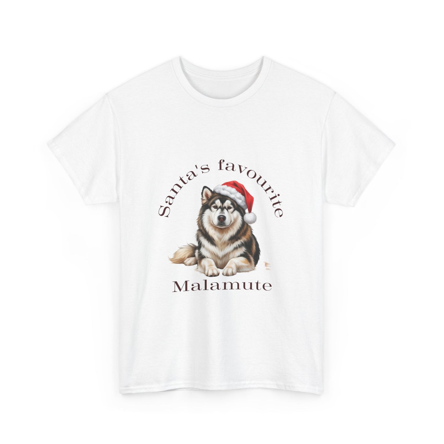 Santa's Favourite Malamute T-Shirt, Festive Alaskan Malamute Dog Christmas Tee, Cute Pet Lover Shirt, Holiday Apparel, Great Gift for Dog Owners