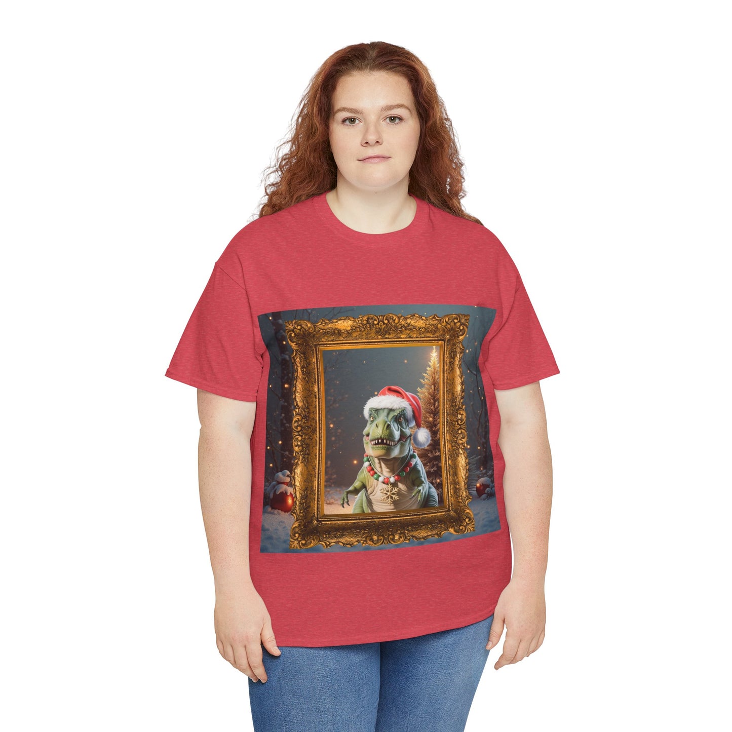 Christmas Dino Tee — Festive T-Rex in Santa Hat Graphic Shirt