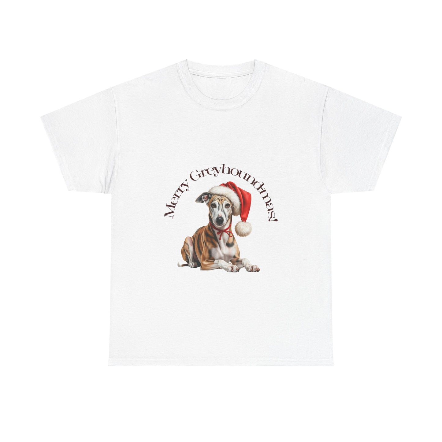 Merry Greyhound-mas T-Shirt, Festive Greyhound Dog Christmas Tee, Cute Pet Lover Shirt, Holiday Apparel, Great Gift for Dog Owners