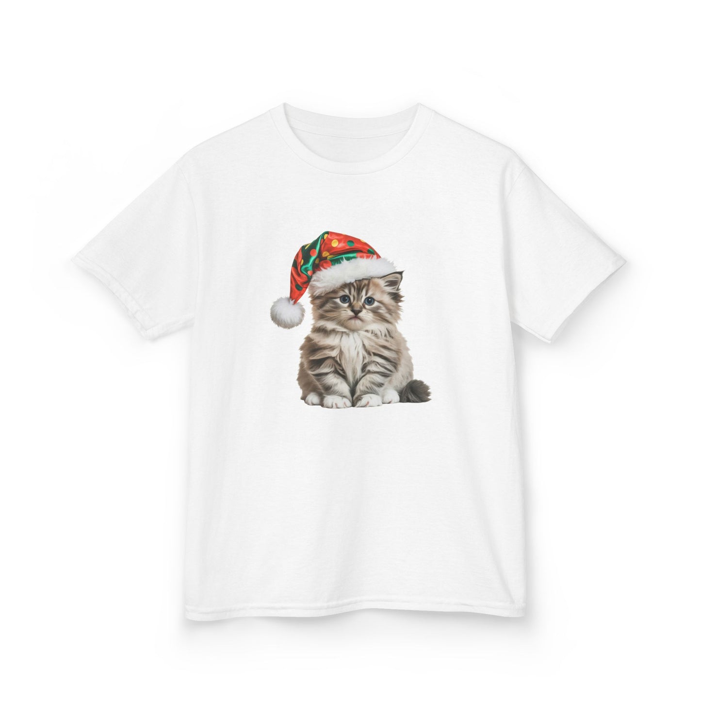 Kids Christmas Cat T-Shirt, Festive Cat Kids Christmas Tee, Cute Pet Lover Shirt, Holiday Apparel, Great Gift for Cat Owners