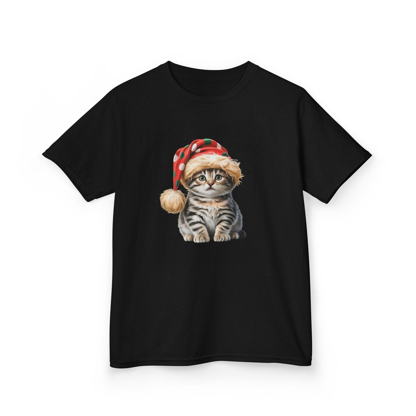 Kids Christmas Cat T-Shirt, Festive Cat Kids Christmas Tee, Cute Pet Lover Shirt, Holiday Apparel, Great Gift for Cat Owners