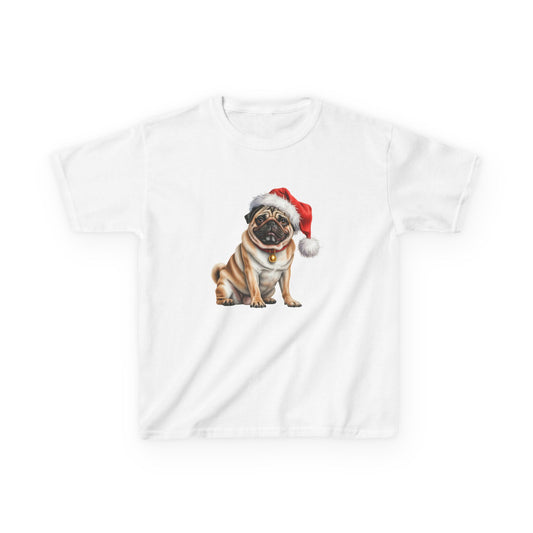 Kids Pug Christmas Dog T-Shirt, Festive Pug Dog Kids Christmas Tee, Cute Pet Lover Shirt, Holiday Apparel, Great Gift for Dog Owners