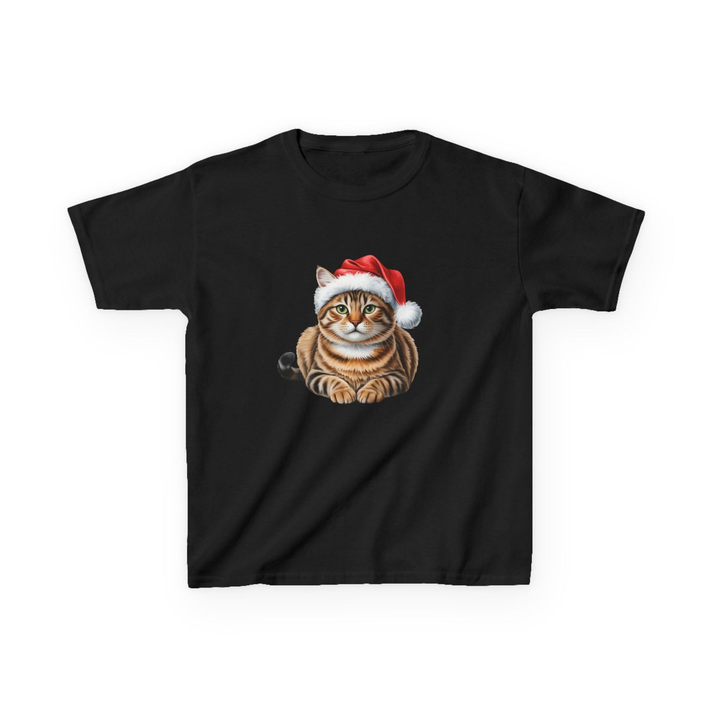 Kids Tabby Cat Christmas cat T-Shirt, Festive Tabby Cat Kids Christmas Tee, Cute Pet Lover Shirt, Holiday Apparel, Great Gift for cat Owners